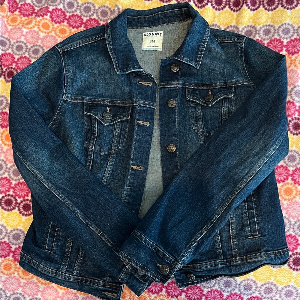 Old Navy Women's Dark Blue Jean Jacket